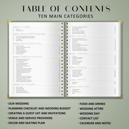 BIROYAL Wedding Planner Book and Organizer - A4 Wedding Planning Book with Checklist, Calendar & Tips - Makes Your Countdown Planning Easy - Engagement Gifts for Newly Engaged Couples, Future Brides
