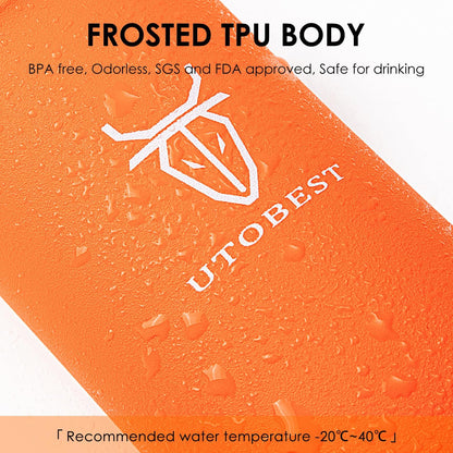 UTOBEST Soft Flask Running Water Bottle Collapsible Water Bottle for Trail Running Hydration Pack Hiking Cycling Climbing 350 ML