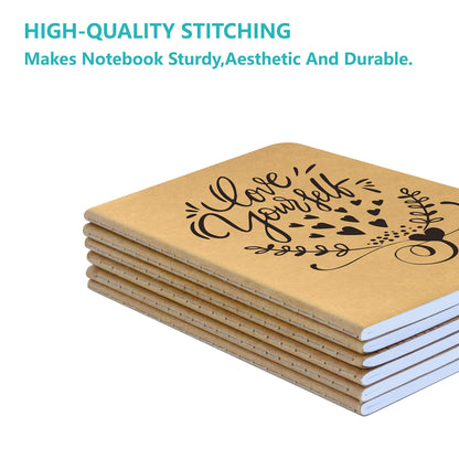 24 Pack Kraft Lined Notebook Journal Pocket Notebook with 6 Designsin (80 pages, 4” x 5.7”)
