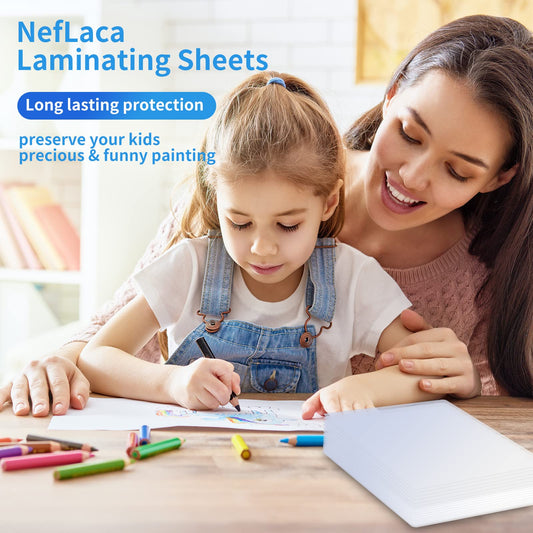 (100 Packs) NefLaca 8.9" x 11.4" Thermal Laminating Pouches, 5 mil Laminating Sheets Clear Letter Size Plastic Paper