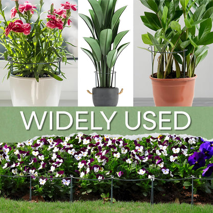 8 Pack Half Round Plant Support for Indoor Outdoor - 15.7", Durable Metal Plant Support Rings with Cuttable Plant Ties to Hold Up Plants Peony, Tomatoes, Hydrangea, Rose