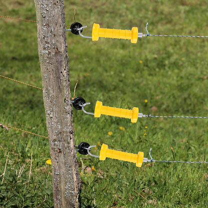 QWORK Electric Fence Gate Handle Set with Anchors, Insulators, and Screws - 2 Sets High Visibility, Easy to Use, Portable Fencing Kit