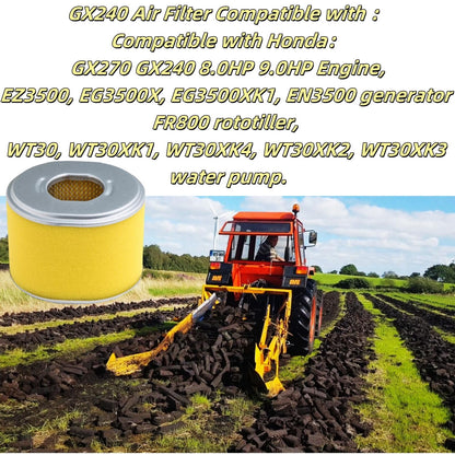 4Pcs GX270 GX240 Air Filter Compatible with Honda GX 270 GX 240 8HP 9HP Engine Parts Replace 17210-ZE2-505, 17210-ZE2-515, 17210-ZE2-82