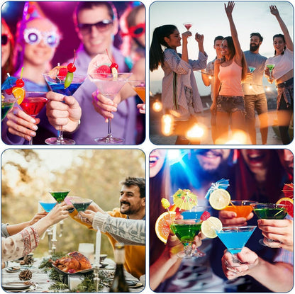 40 Pack Plastic Martini Glasses 5 Oz Disposable Cocktail Glasses, Tall Mini Martini Cups, Plastic Margarita Glasses Perfect for New Year Party Wine, Desserts, Appetizers and All Events