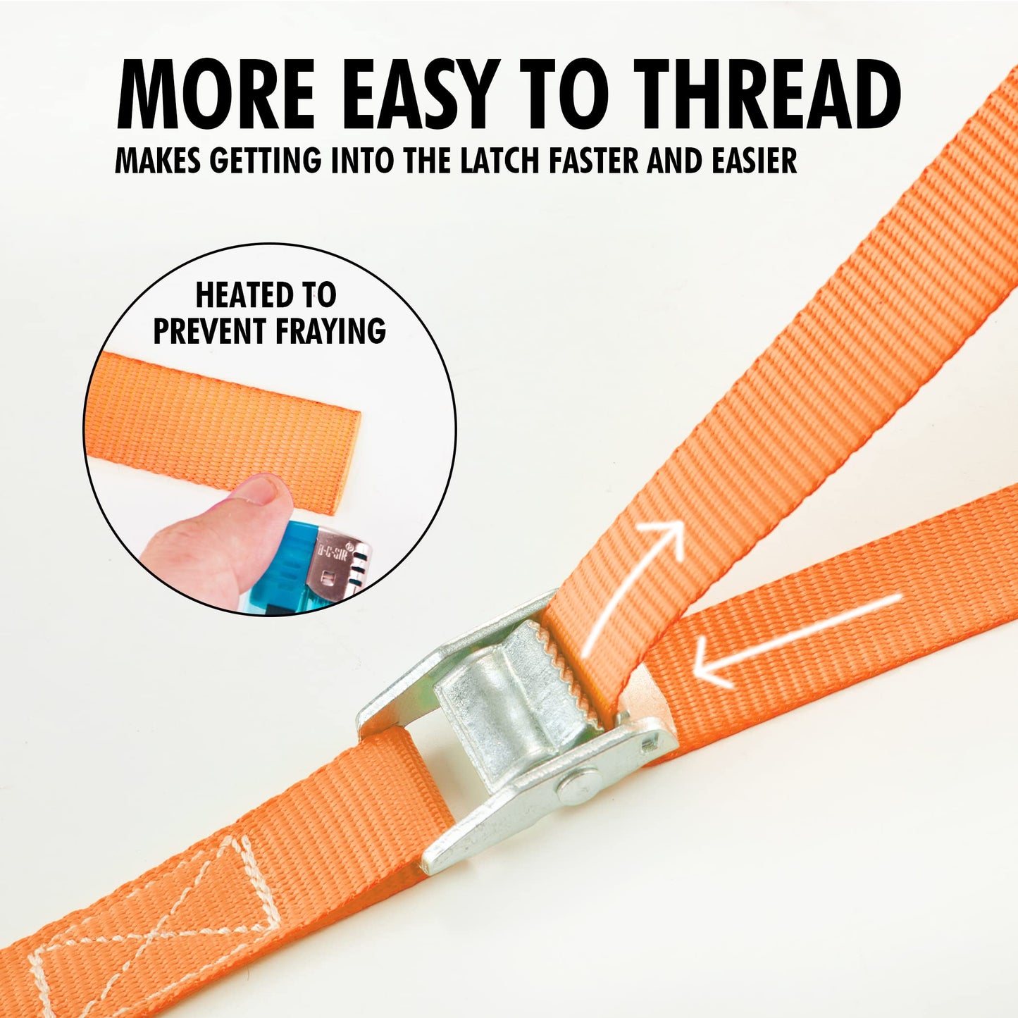 Cartman 1 inch x 12'Lashing Straps Cargo Tie-Down Strap Up to 600lbs, 10pk in Carry Bag, Orange