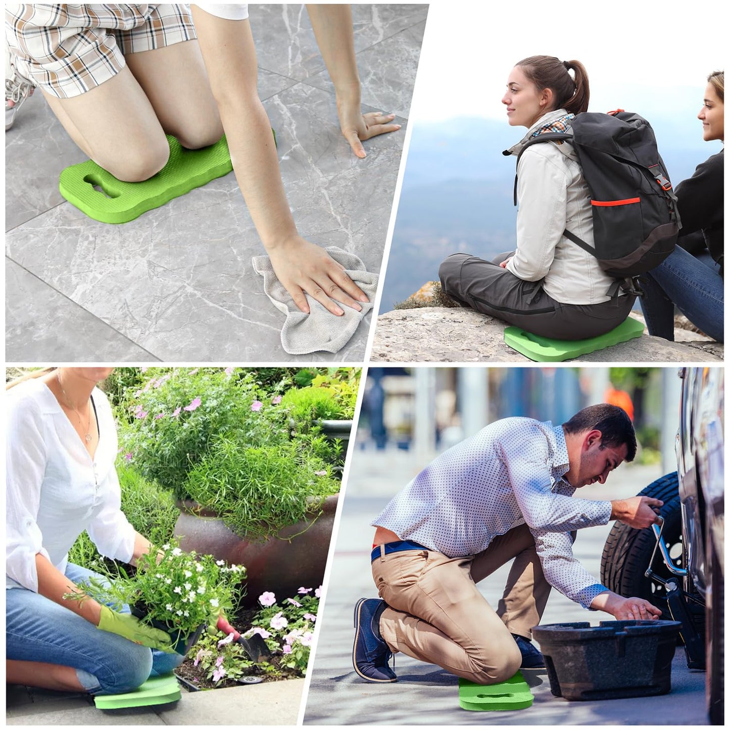 Altdorff Thick Kneeling Pad 2 Pack, Waterproof,Comfortable Garden Kneeling Pads Stain Resistant, Multi-Functional Kneeler Pad for Gardening, Baby Bath, Yoga, Praying and Exercise (Green)