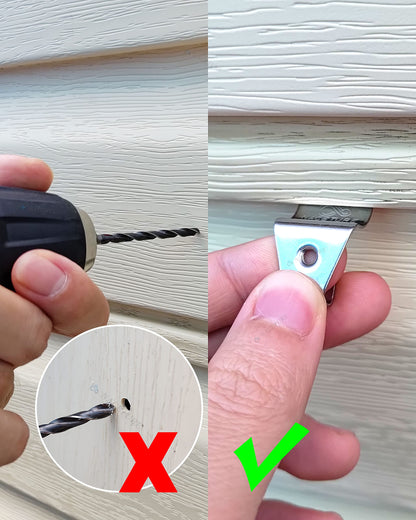 Vinyl Siding Screws Clips Hook - 18 Pack Heavy Duty No-Hole Needed Siding Screws Stainless Steel Hanger for Outdoor Mount Home Security Camera (18) (18 Pack)