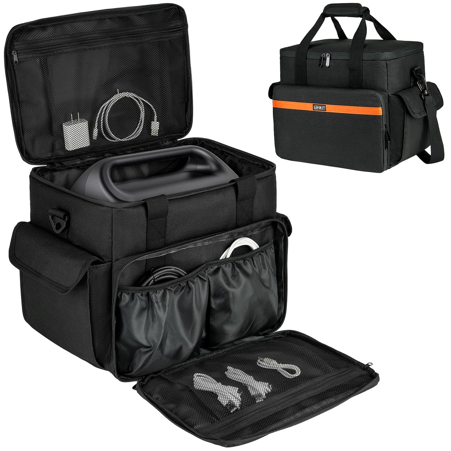 Carrying Case Compatible with Jackery Explorer 500/1000 v2/ECOFLOW River Pro/River 2 Pro/River 2 Max 500 Portable Power Station,Travel Storage Bag Fits for BLUETTI EB3A,Charging Cable and Accessories