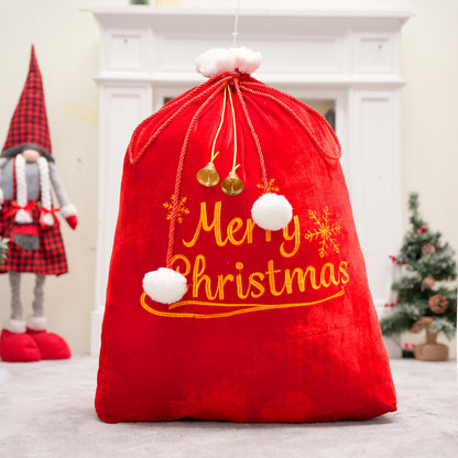 JOYIN present Bag 31" x 27", Santa Sack with Cord Drawstring for Indoor Xmas Give Decoration, present Décor, Giant Presents Gifts Wrap
