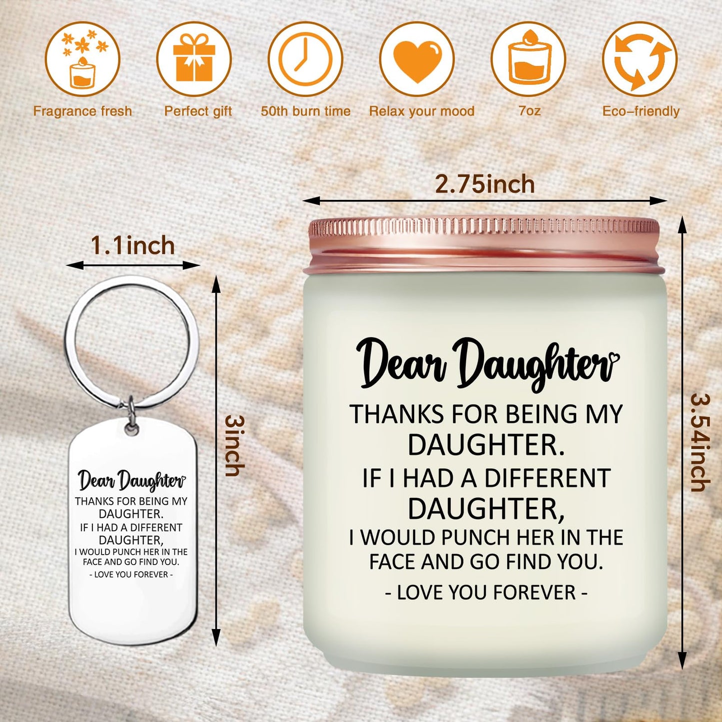 Volufia Daughter Gifts from Mom, Dad - Christmas Mothers Day Birthday Gift for Daughter - Lavender Scented Candle