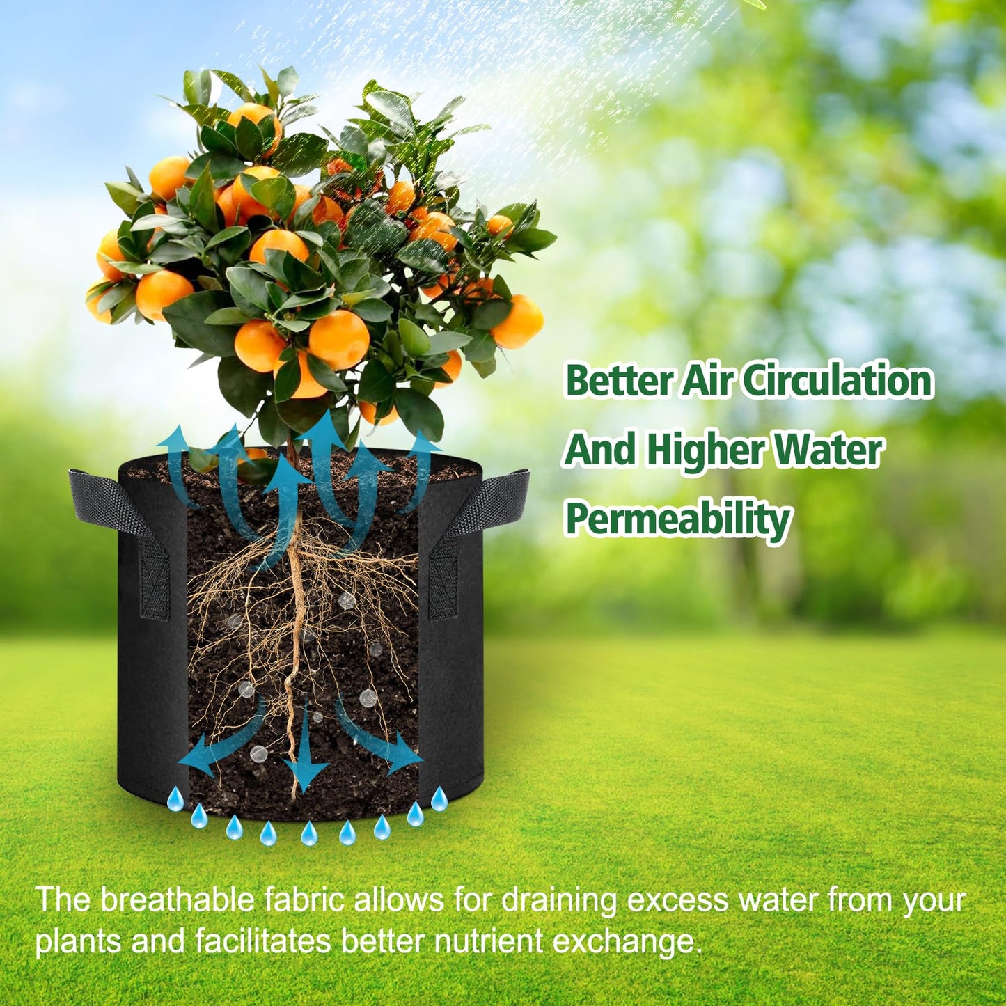 Remiawy Grow Bags, 10 Pack 5 Gallon Aeration Fabric Pots with Handles Reusable Heavy Duty Thickened Nonwoven Indoor Outdoor Garden Plant Containers for Growing Potatoes Tomatoes Plants and Vegetables