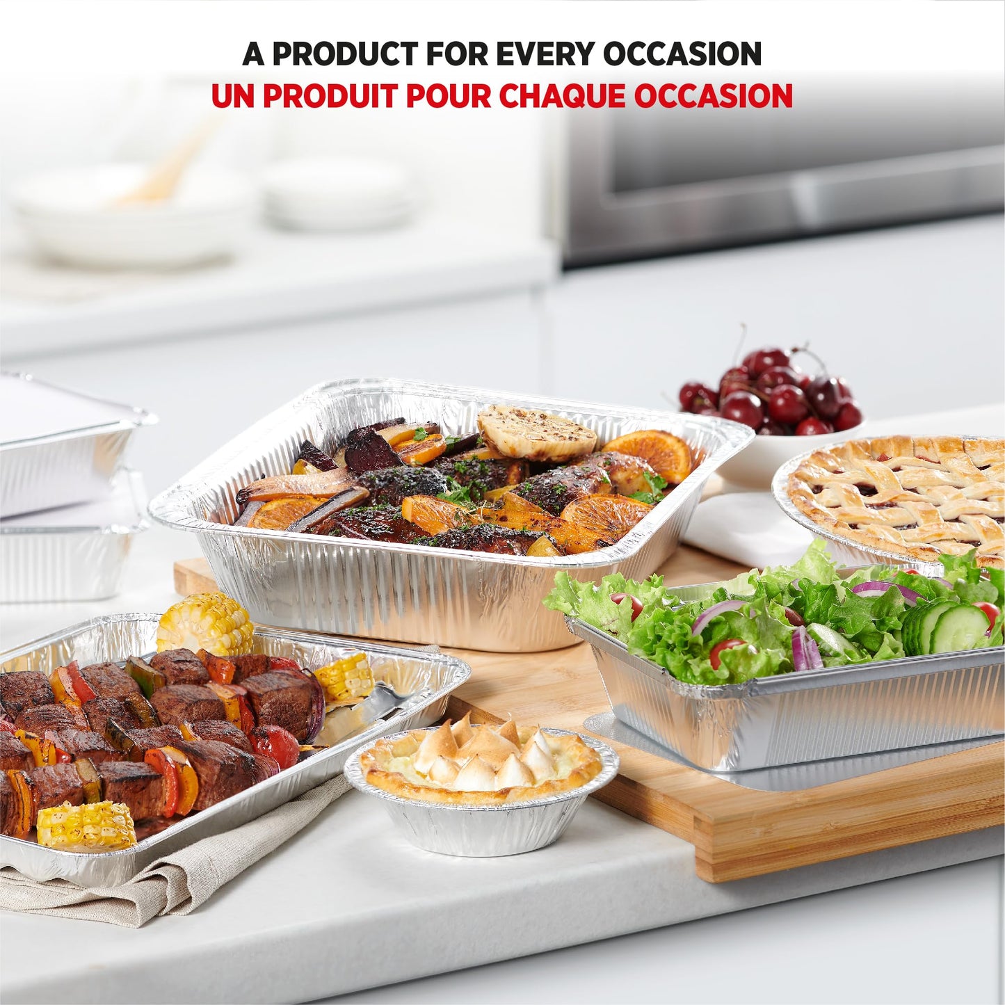 Starfrit 30-Pack Aluminum Grilling Trays – 13.5” x 9” (34 cm x 23 cm) – Perfect for BBQ – Recyclable - Disposable
