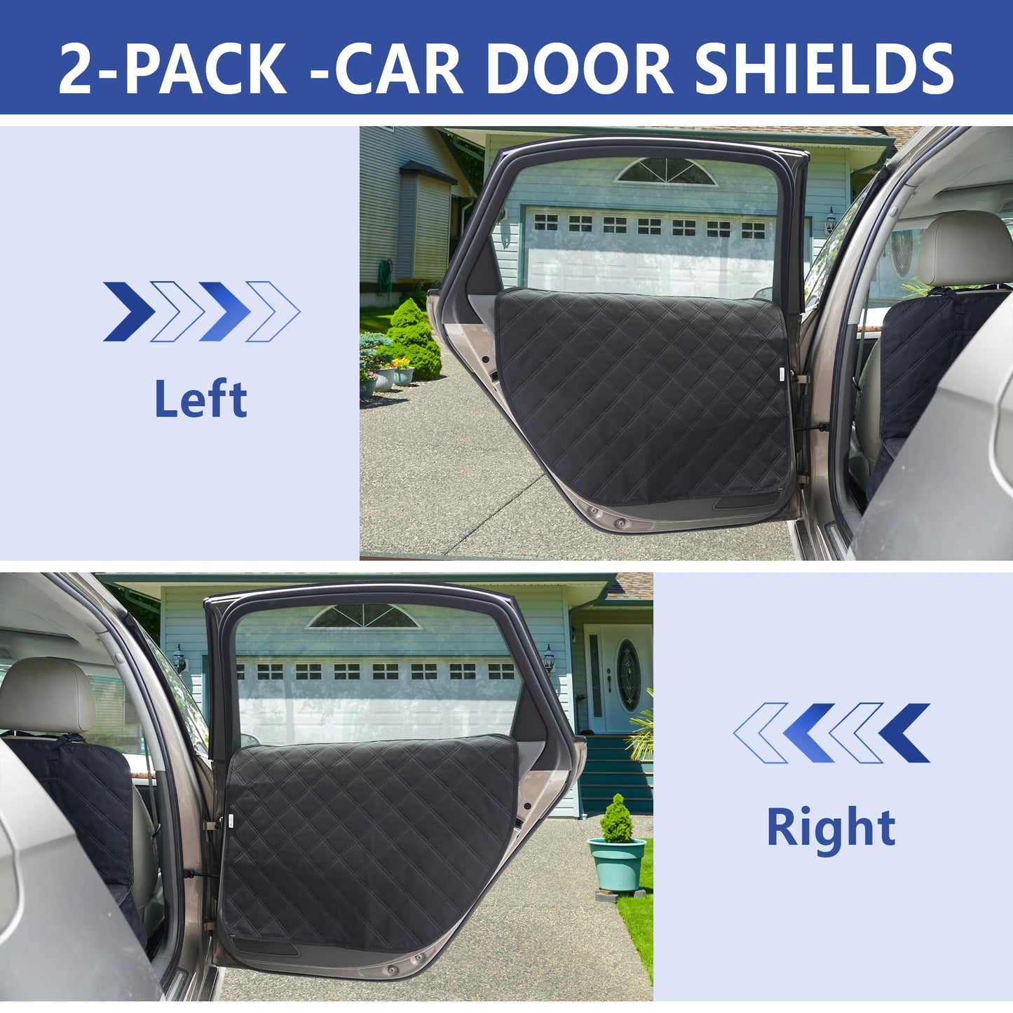 ALLANSING Dog Car Door Protector 2-Pack, Protects Doors from Dog Scratches, 900D Heavy Duty Thick Fabric, Window Roll Compatible & No Tint Damage, Secure Fit for Cars/SUVs/Trucks