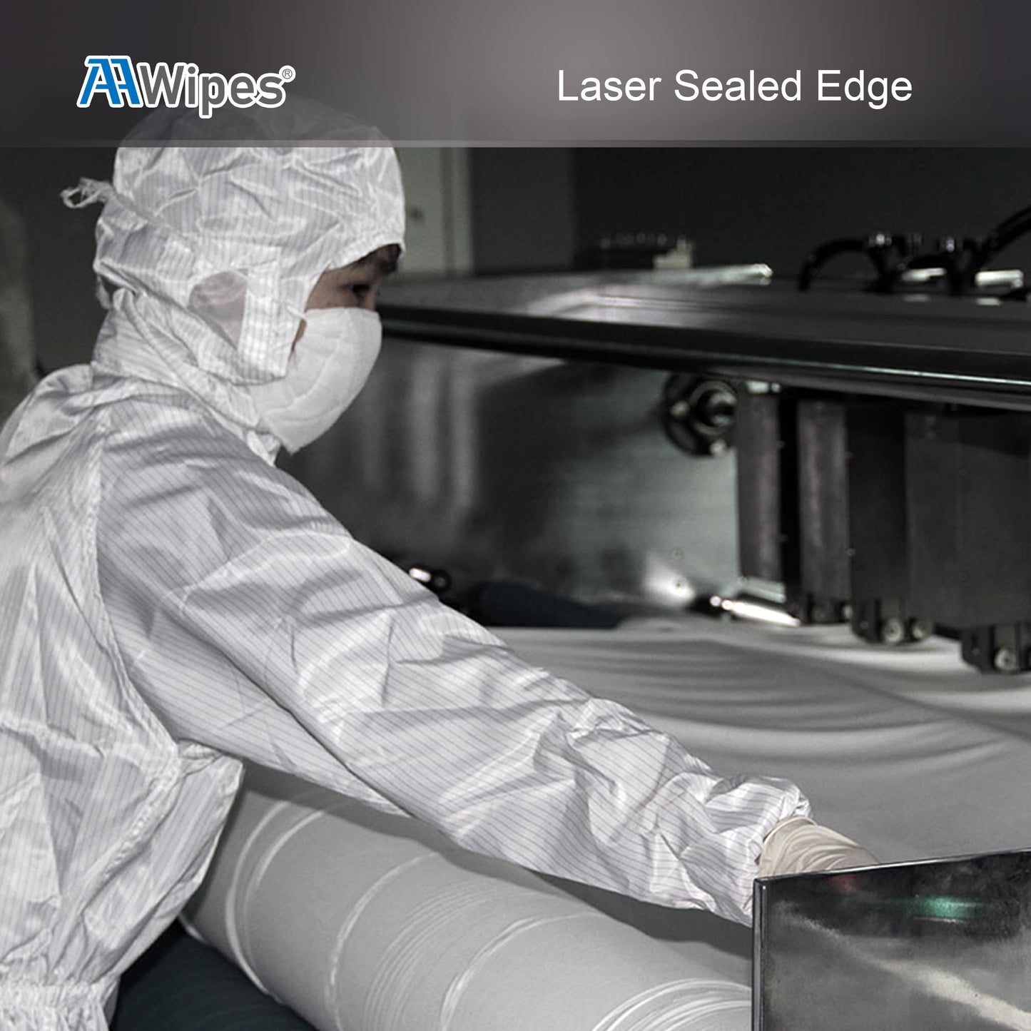 AAWipes Cleanroom Cloth Wipes 6"x6" (Bag of 150 Pcs) Double Knit 100% Polyester Wipers Lint Free Cloths with Ultra-fine Filaments, Laser Sealed Edge, Class 100 Cloths, Ultra-soft Wipes