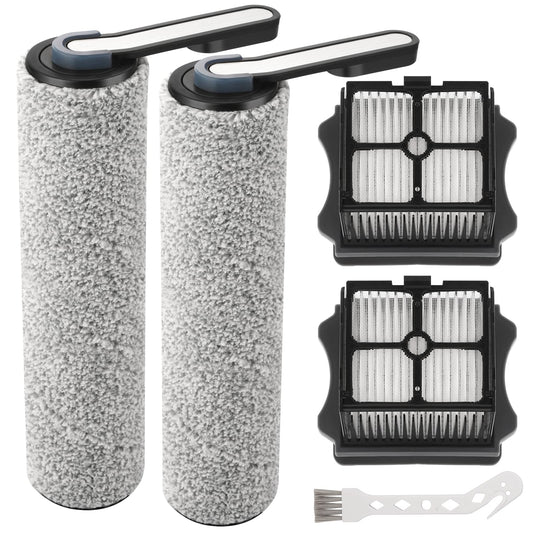 S5 Roller Brush and HEPA Vacuum Filter Replacement for Tineco Floor ONE S5 Pro, Pro 2, Blue Cordless Wet Dry Vacuum Cleaner Replacement Parts Include 2 HEPA Filters, 2 Brush Rollers