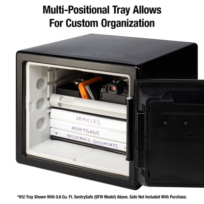 SentrySafe Shelf Insert for SFW082 and SFW123 Fireproof and Waterproof Safes, Multi-Positional White Safe Tray Accessory for 0.8 and 1.2 Cubic Feet Safes, 912