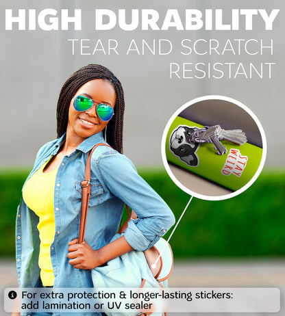 Premium Printable Vinyl Sticker Paper for Inkjet Printer and Laser - 20 White Glossy Sticker Paper Waterproof - Durability Adhesive Paper 8.5 x 11, Fast Dry, Holds Ink Well, Great for Cutting Machines