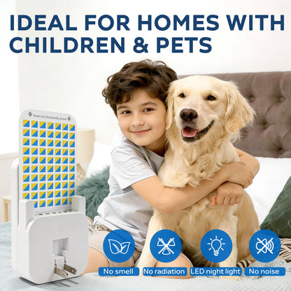 2-in-1 Electric Mosquito Zapper & Night Light | Chemical-Free Bug Zapper with Repellent Sticker Slot for Home, Bedroom, Baby Room & Travel