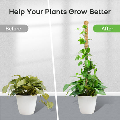 SYCARON Moss Pole, 2 PCS 47.2 Inches Moss Pole Plant Support Monstera, Coco Coir Plant Support Stakes for Small/Medium Potted Climbing Plants, Indoor Plants to Grow Upwards