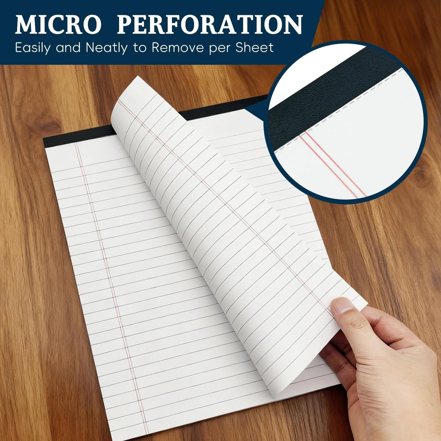 ReePlan 10PCS Notepad 8.5 x 11 White Lined Paper, 8.5 x 11 Legal Pads 30 Sheets/Pad, Office School Note Paper, Wide Ruled Writing Pad for Meetings, Homework, Journaling and Daily Notes(A4 Size)