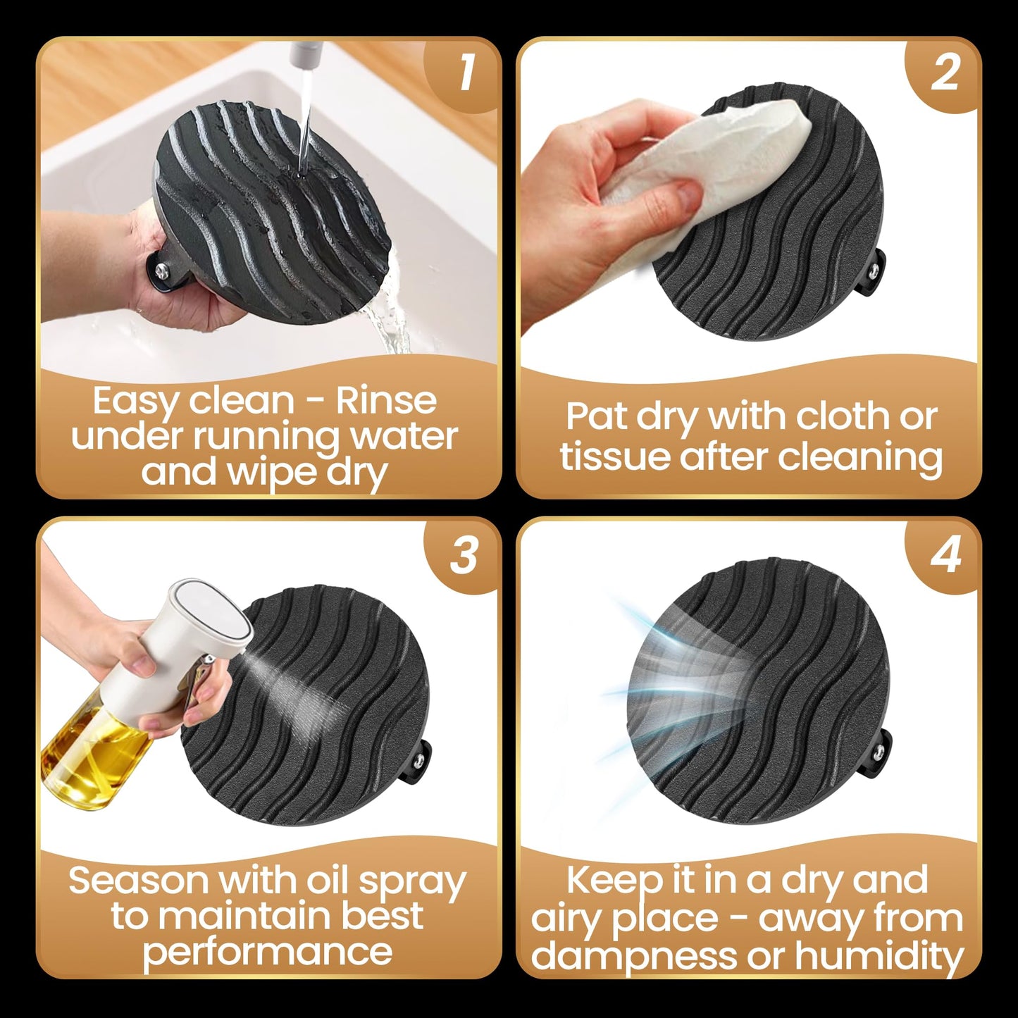 2 lb Smash Burger Press for Griddle, Heavy Duty Hamburger Press w/Heat Resistant Handle, Cast Iron Grill Press, Bacon Press, Round Burger Smasher for Griddle, Meat Press, BBQ Grilling Accessories