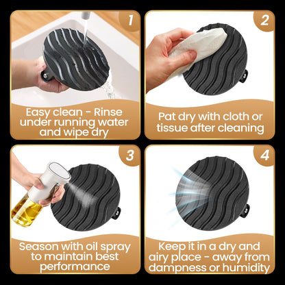 2 lb Smash Burger Press for Griddle, Heavy Duty Hamburger Press w/Heat Resistant Handle, Cast Iron Grill Press, Bacon Press, Round Burger Smasher for Griddle, Meat Press, BBQ Grilling Accessories