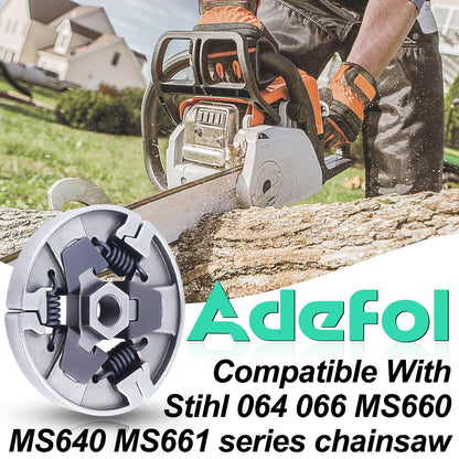 Adefol 3/8"-7 Clutch Drum Rim Sprocket for Stihl MS660 066 064 MS640 MS661 Chainsaw Replacement Parts Kit