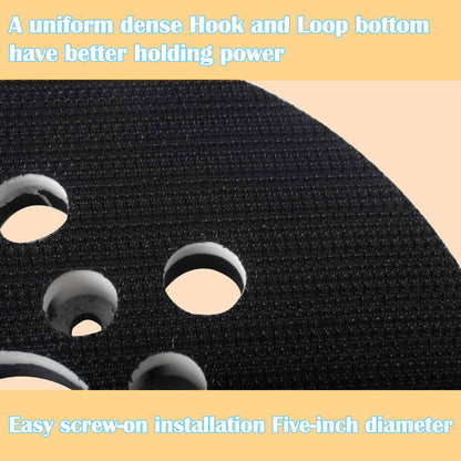 5 Inch Sander Pad Replacement Compatible with Bosch Orbital Sander ROS10 ROS20VS ROS20VSC ROS20VSK ROS20, 8 Hole Hook & Loop Sanding Backing Pad Compatible with Bosch RS035 & RS034(3 Pcs)