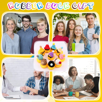 20Sets Employee Appreciation Gifts You're Ducking Awesome Pun Cards Mini Rubber Ducks with Glasses and Hats for Coworker