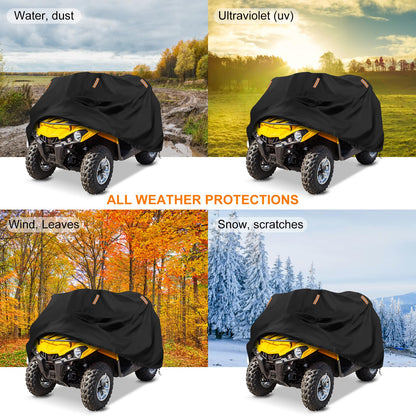 XXXL ATV Cover, Heavy Duty 4 Wheeler Covers, 420D Oxford Cloth Waterproof All Weather Protection Cover Fits up to 100" for Most Snowmobiles Cover, Polaris Kawasaki Suzuki