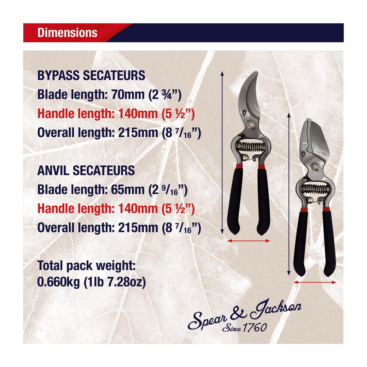 Spear & Jackson Traditional Bypass and Anvil Secateurs Set