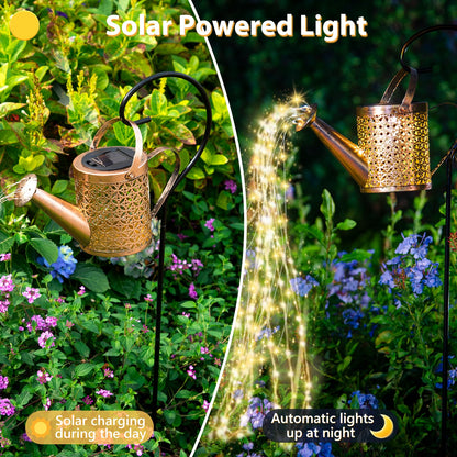 SRNPMIU Solar Watering Can Light - Solar Lights Yard Decorations Outdoor,Garden Decor Lights for Yard,IP65 Waterproof Hanging Lantern Lights,Outside Garden Flower Bed Decor Light for Moms Birthday