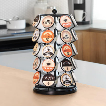 Starfrit Coffee Pod Capsule Carousel - Holds up to 35 Keurig K-Cups Pods - Spins 360-Degrees - Lazy Susan Platform - Black