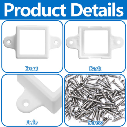 40 Pcs H705 LED Light Mounting Bracket Clip,Waterproof H705 LED Lights Mount Set with 80 Screws,Screw Mounting White Square Light Brackets for Outdoor Installation