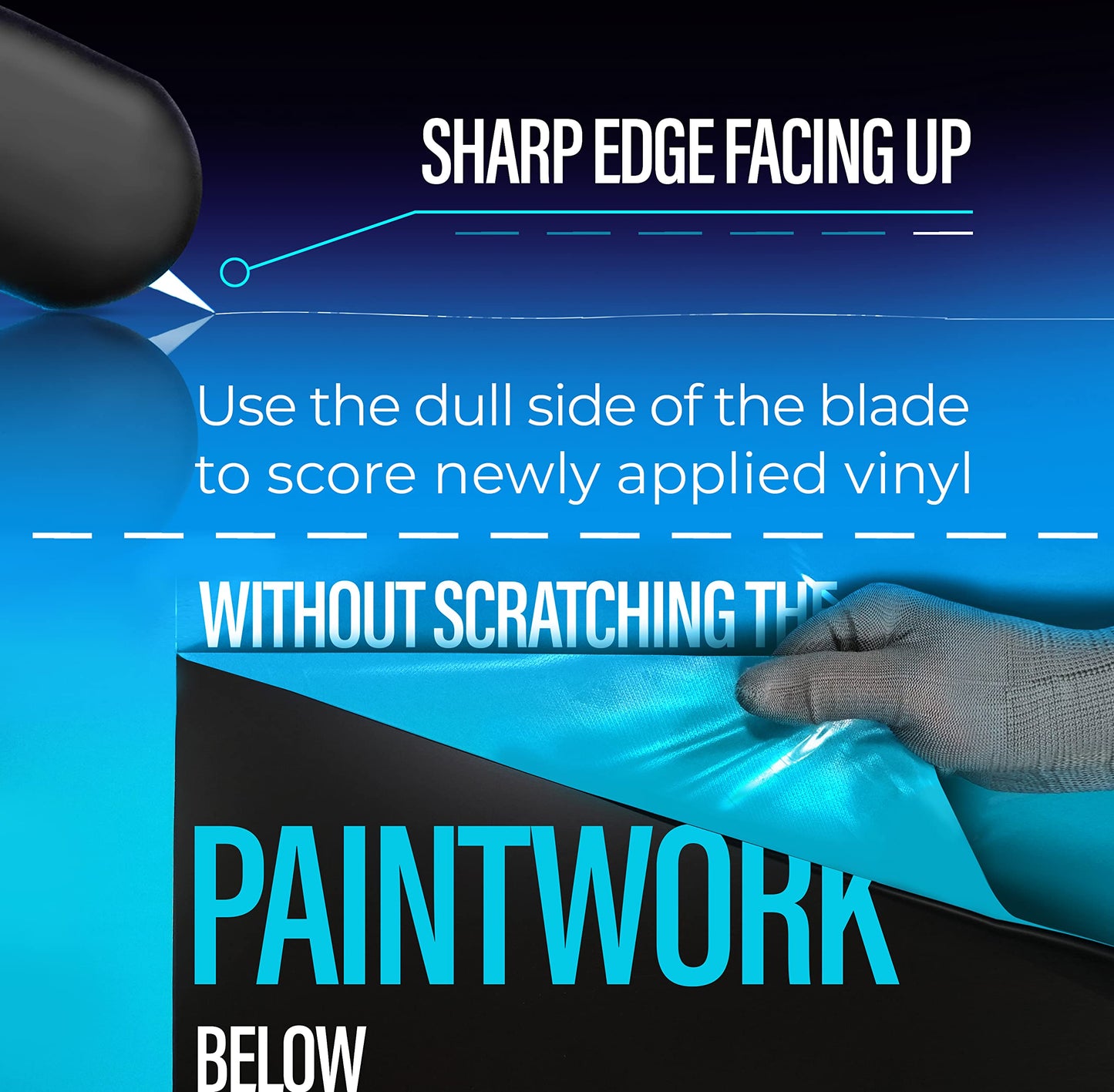 VViViD Precision Gliding Automotive Vinyl Wrapping Knife 3-Pack, Safety Locking, 15 Replacement Blades