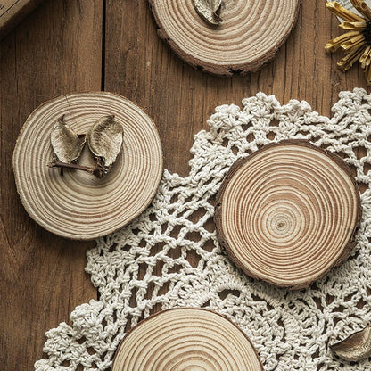 PLAZOTTA 40 Pcs Natural Wood Slices 3.5-4 Inches Unfinished Wood Craft Kit Round Discs Rustic Wedding Decoration for Arts and Crafts