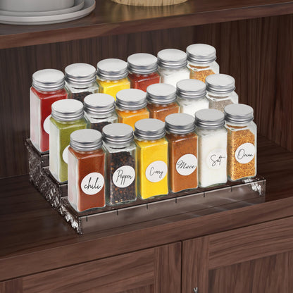 SimpleHouseware Spice Jars 4 Ounce Square Bottles w/label, 12 Pack