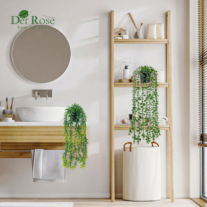 Der Rose 6Pcs Fake Plants Hanging Artificial Vines Faux Hanging Plants for Bookshelf Bathroom Kitchen Outdoor Decor Indoor