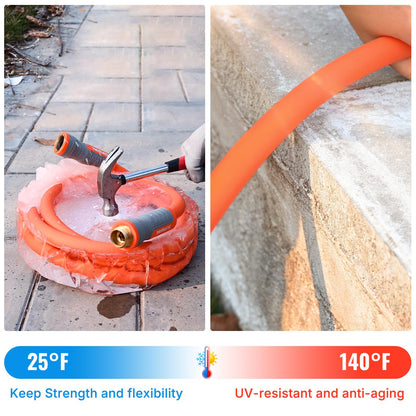 YAMATIC ECO-Friendly Garden Lead-in Hose 5/8 in. x 5 ft Heavy Duty Enhanced Brass Connectors | All-Weather Flexibility| Lightweight | RoHS Standard