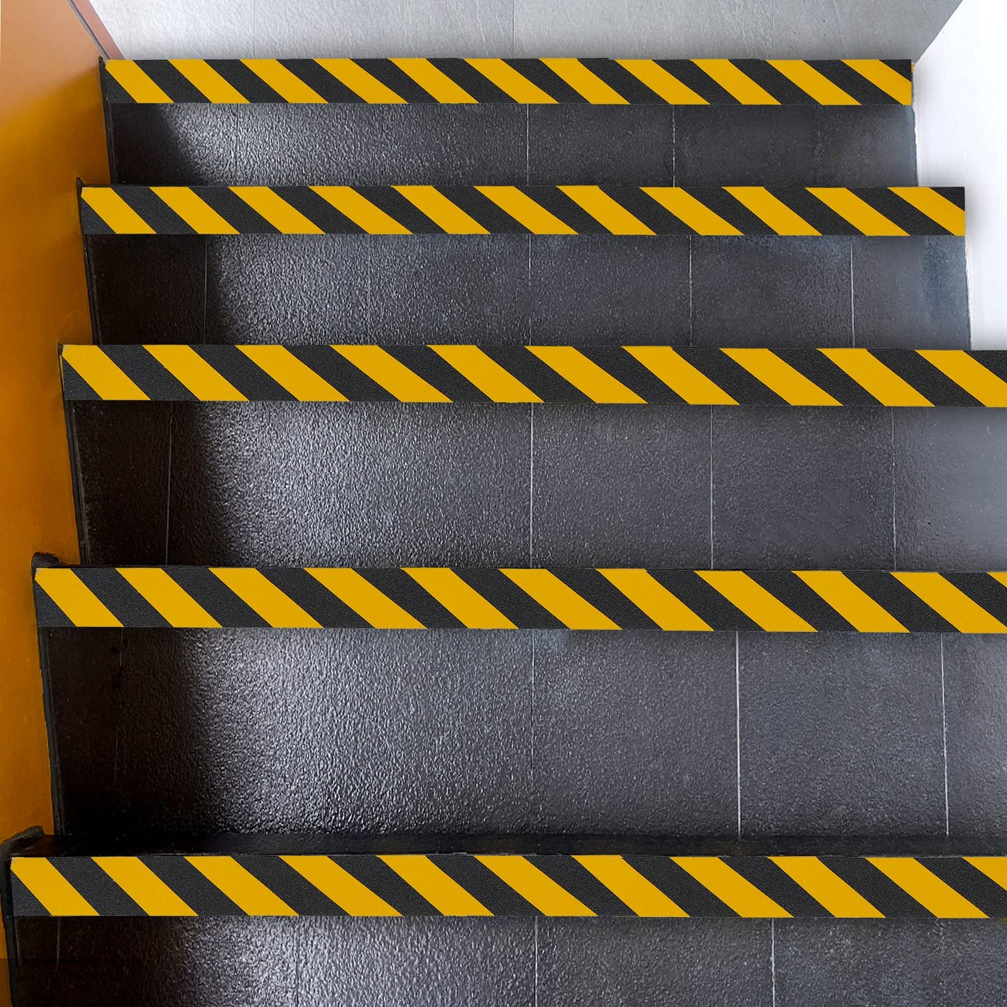 COSIMIXO 6" x 35Ft Black&Yellow Heavy Duty Anti Slip Tape for Stairs Outdoor/Indoor Waterproof Grip Tape Safety Non Skid Roll for Stair Steps Traction Tread Staircases Non Slip Strips…