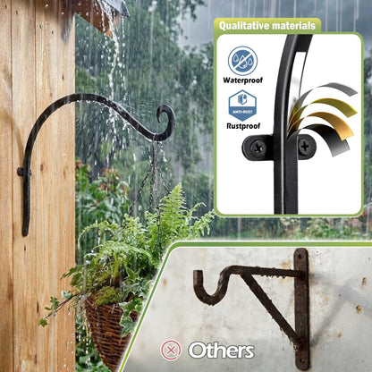 Qiang Ni- Bird Feeders Hanger 2 Pieces 12 Inch Outdoor Plant Hanging Bracket More Stable and Sturdy Hanging Plant Bracket 12Inch Black