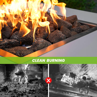 Mr. Fireglass Lava Rock Granules, Large Black Volcanic Lava Rock for Fire Bowls, Fire Pits, Gas Log Sets, Indoor or Outdoor Fireplaces - 10 Pounds (2.75"-5")