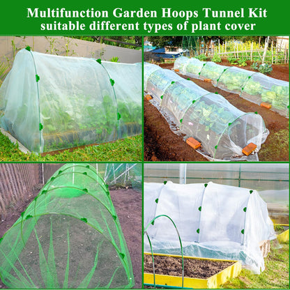 WYRJXYB Greenhouse Hoops Grow Tunnel 6 Sets of 8FT Long Garden Hoops, Rust-Free Fiberglass Frame for Garden Netting Raised Bed Plant Cloth Row Cover, DIY Plant Support Stakes (36 PCS)