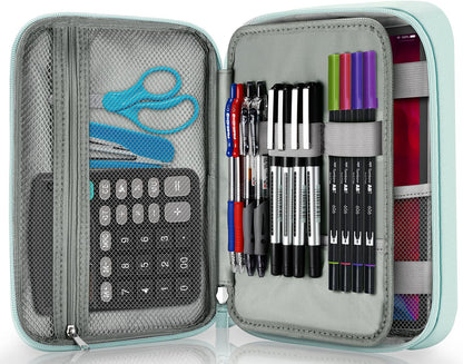 Zannaki Big Capacity Storage Pouch Marker Pen Pencil Case Simple Stationery Bag Holder for Bullet Journal Middle High School Office College Student Girl Women Adult Teen (Mintgreen)