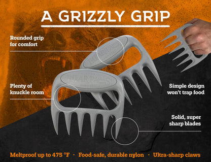 The Original Bear Paws Shredder Claws - Easily Lift, Handle, Shred, and Cut Meats - Essential for BBQ Pros - Ultra-Sharp