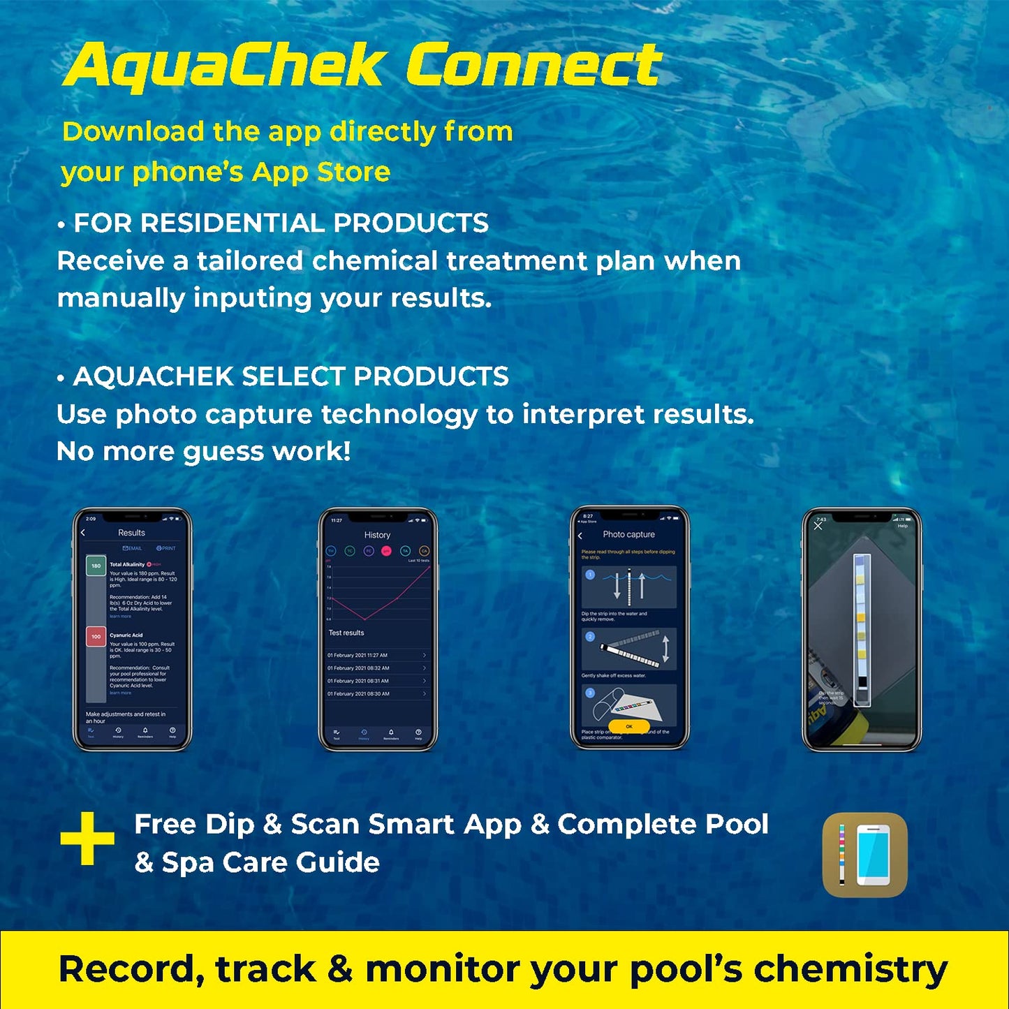 AquaChek 561140A White Salt Titrators Test Strip for Swimming Pools