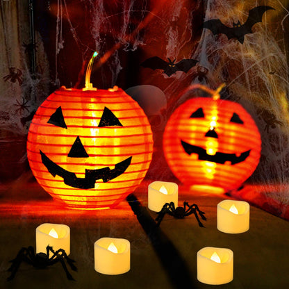 Yakpo 48 Pack 3.8cm x 3cm Tea Lights Battery Operated Votive Candles, Flameless Flickering LED Tealights Electric Outdoor Flicker Fake Tealight Candles Bulk for Wedding Halloween Christmas Decorations