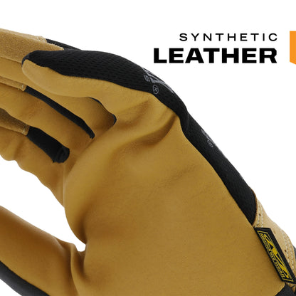 Mechanix Wear: Material4X FastFit Synthetic Leather Work Gloves - Abrasion Resistant (Small, Brown/Black)