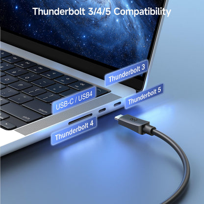 Cable Matters Long USB C Monitor Cable 8.2 ft / 2.5m with 4K 60Hz Video Resolution, 240W Power Delivery, and 5Gbps USB-C 3.1 Gen 1 Data Transfer Compatible with Apple Vision Pro, Meta Quest 3