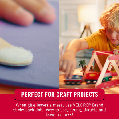 VELCRO Brand Dots with Adhesive | 250 Sets White and Black Assorted | Preschool Classroom Must Haves | Sticky Back Circles Perfect for Teachers | 1/2 Inch Round Tape (VEL-40031-USA)
